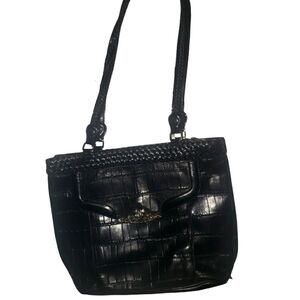 M.C. (Marc Chantal) Faux Lesther CROC Embossed Shoulder Bag GUC.